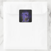 Buchstabe E Quadratischer Aufkleber (Tasche)