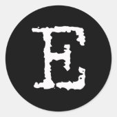 Buchstabe E Runder Aufkleber (Vorderseite)