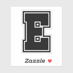 Buchstabe E Schriftart der sportlichen Uni Aufkleber