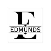 Buchstabe E | Schwarzes Ziersplit Monogramm Gummistempel (Prägung)