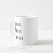 BUCHSTABE E STRICHCODE Erster Anfangsbuchstabe-Str Kaffeetasse (Vorderseite Links)