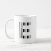 BUCHSTABE E STRICHCODE Erster Anfangsbuchstabe-Str Kaffeetasse (Links)