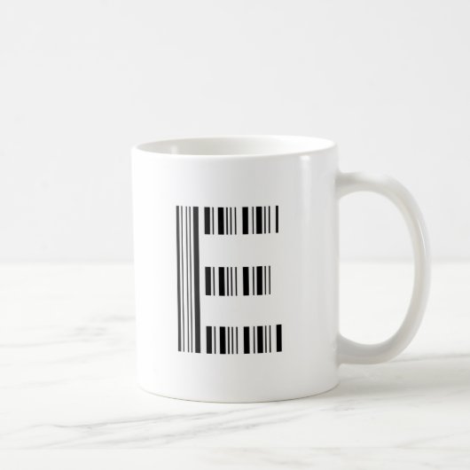 BUCHSTABE E STRICHCODE Erster Anfangsbuchstabe-Str Kaffeetasse (Rechts)