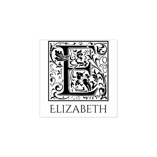 Buchstabe E Vintag erster Buchstabe mit Name Gummistempel (Prägung)