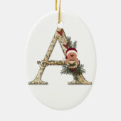 Buchstabe - eine Weihnachtsverzierung Keramikornament (Hinten)
