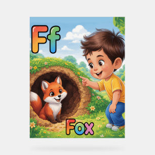 Buchstabe F Alphabetposter – F steht für Fuchs Acrylschild