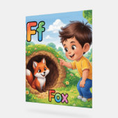 Buchstabe F Alphabetposter – F steht für Fuchs Acrylschild (Winkel)