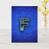 Buchstabe F - blaue Neonausgabe Karte (Gelbe Blume)