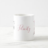 Buchstabe F, Cherry Blossom | Monogramm-Skriptname Kaffeetasse (Mittel)