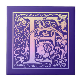 Buchstabe F Farbiger Vintager erster Buchstabe Fliese