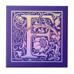 Buchstabe F Farbiger Vintager erster Buchstabe Fliese