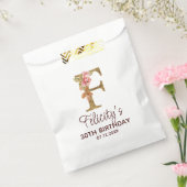 Buchstabe F Gold Monogramm Blush Rosa Rosen Geschenktütchen (Versiegelt)