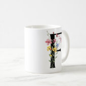 Buchstabe F mit Blumen Kaffeetasse (VorderseiteRechts)
