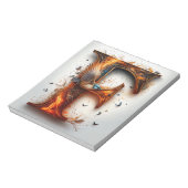 Buchstabe F mit orangefarbener Farbe und Vögeln Notizblock (Rotiert)