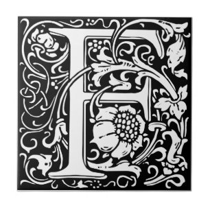 Buchstabe F Mittelalterliche Monogramm-Kunst Art N Fliese