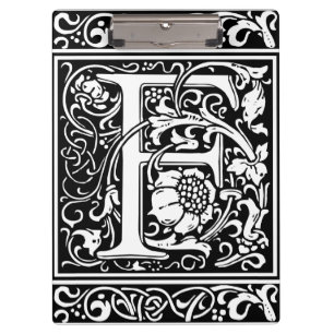Buchstabe F Mittelalterliche Monogramm-Kunst Art N Klemmbrett