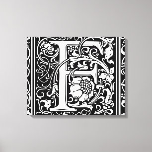 Buchstabe F Mittelalterliche Monogramm-Kunst Art N Leinwanddruck