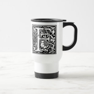 Buchstabe F Mittelalterliche Monogramm-Kunst Art N Reisebecher