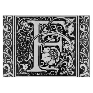 Buchstabe F Mittelalterliche Monogramm-Kunst Neue Schneidebrett