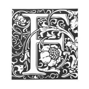 Buchstabe F Mittelalterliches Monogramm Vintage In Notizblock