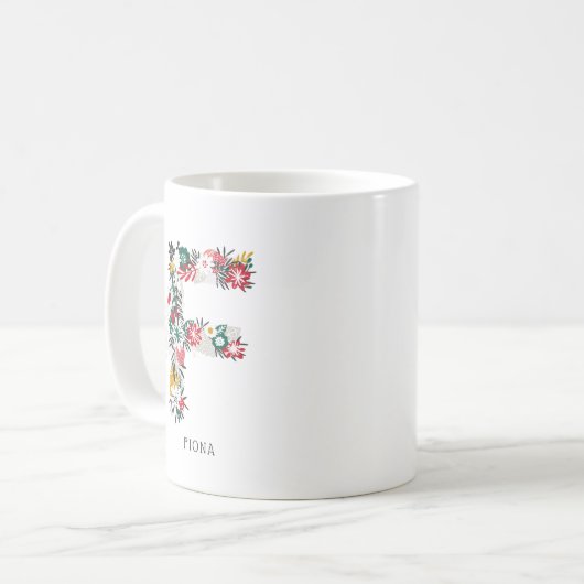 Buchstabe F | Monogramm-I-Tasse für den Blasenbrie Kaffeetasse (Vorderseite Links)