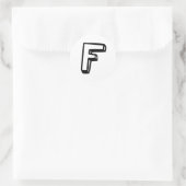 Buchstabe F Runder Aufkleber (Tasche)