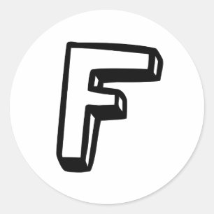 Buchstabe F Runder Aufkleber