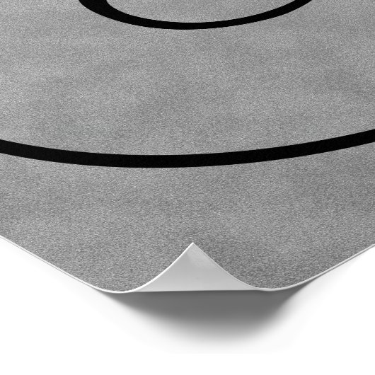 Buchstabe F, Schwarzes Plakat für das gotische Mon (Ecke)