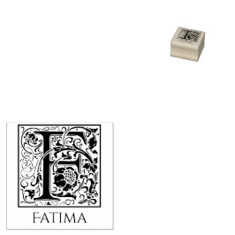 Buchstabe F Vintager erster Buchstabe mit Individu Gummistempel