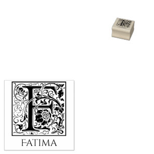 Buchstabe F Vintager erster Buchstabe mit Individu Gummistempel