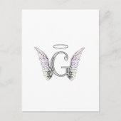 Buchstabe G Anfangsmonogramm mit Angel Wings & Hal Postkarte (Vorderseite)