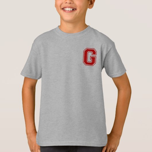 Buchstabe G - Anfangsname Alphabet Monogramm T-Shirt (Vorderseite)