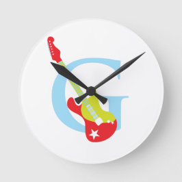 Buchstabe G Anfangszeit Runde Wanduhr