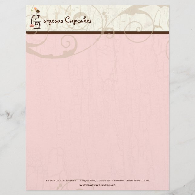 Buchstabe G Cupcake Business Letterhead Briefbogen (Vorderseite)