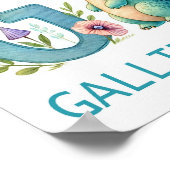 Buchstabe G, Dinosaurier Alphabet Wasserfarben-Pos Poster (Ecke)