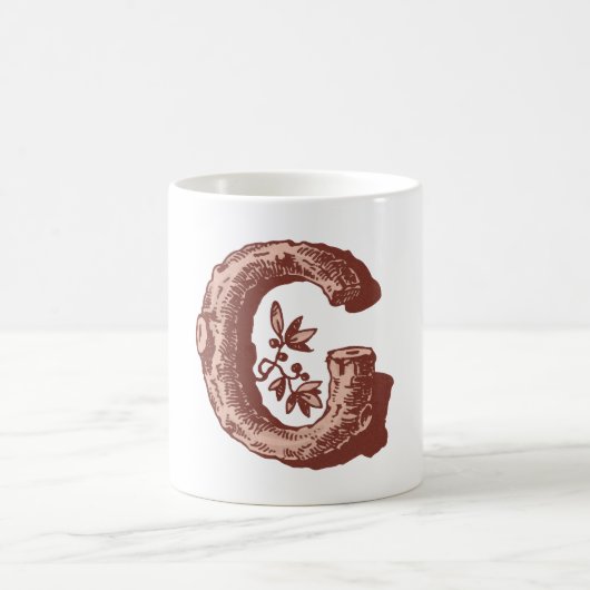 Buchstabe "G" elegant bestickt Kaffeetasse (Mittel)
