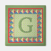 Buchstabe G: 'Fabric Quilt' Style Initial and Patt Magnet (Vorne)