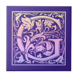 Buchstabe G Farbiger Vintager erster Buchstabe Gra Fliese