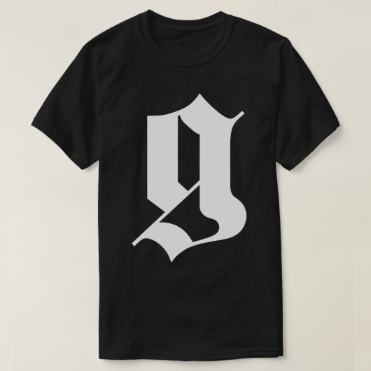 Buchstabe g für gothisch T-Shirt (Design vorne)