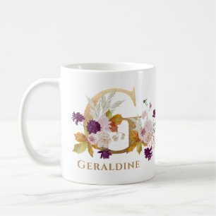 Buchstabe G - Goldener Blumenname Schwester Kolleg Kaffeetasse