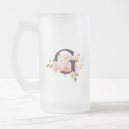 Buchstabe G Mattglas Bierglas