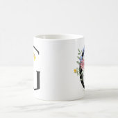 Buchstabe G mit Blumen Kaffeetasse (Mittel)