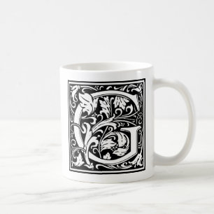 Buchstabe G Mittelalterliche Monogramm-Kunst Art N Kaffeetasse