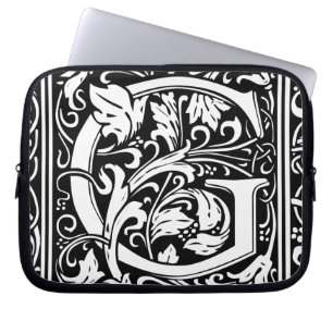 Buchstabe G Mittelalterliche Monogramm-Kunst Art N Laptopschutzhülle