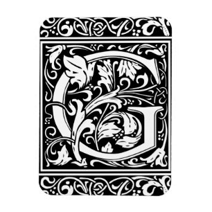 Buchstabe G Mittelalterliche Monogramm-Kunst Art N Magnet