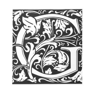 Buchstabe G Mittelalterliche Monogramm-Kunst Art N Notizblock