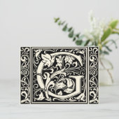 Buchstabe G Mittelalterliches Monogramm Art Nouvea Einladung (Stehend Vorderseite)