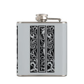 Buchstabe G Mittelalterliches Monogramm Art Nouvea Flachmann (Rückseite)