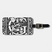 Buchstabe G Mittelalterliches Monogramm Art Nouvea Gepäckanhänger (Vorderseite horizontal)