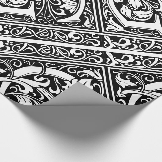 Buchstabe G Mittelalterliches Monogramm Art Nouvea Geschenkpapier (Ecke)